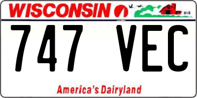 WI license plate 747VEC