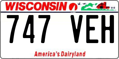 WI license plate 747VEH