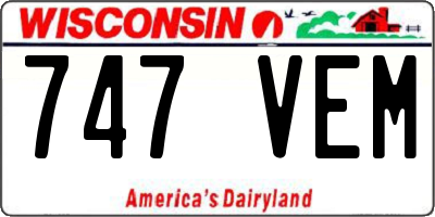 WI license plate 747VEM