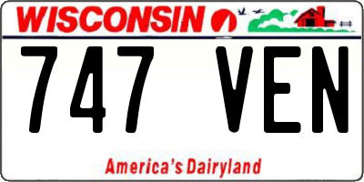WI license plate 747VEN