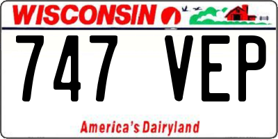 WI license plate 747VEP