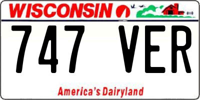 WI license plate 747VER