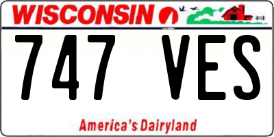WI license plate 747VES