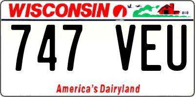 WI license plate 747VEU