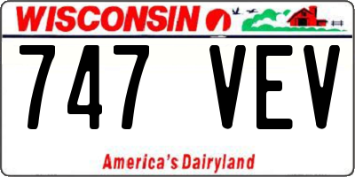WI license plate 747VEV