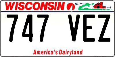 WI license plate 747VEZ