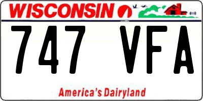 WI license plate 747VFA