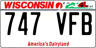 WI license plate 747VFB
