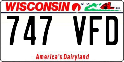 WI license plate 747VFD