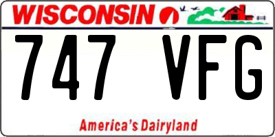 WI license plate 747VFG