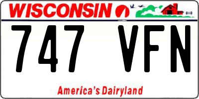WI license plate 747VFN