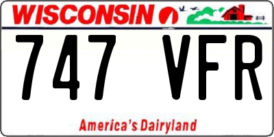 WI license plate 747VFR