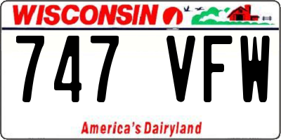 WI license plate 747VFW