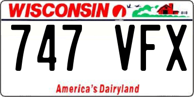 WI license plate 747VFX