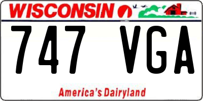WI license plate 747VGA