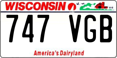 WI license plate 747VGB