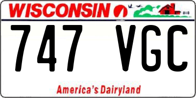 WI license plate 747VGC