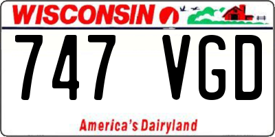 WI license plate 747VGD