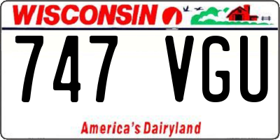 WI license plate 747VGU