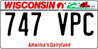 WI license plate 747VPC