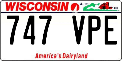 WI license plate 747VPE