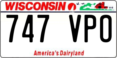WI license plate 747VPO