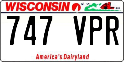 WI license plate 747VPR