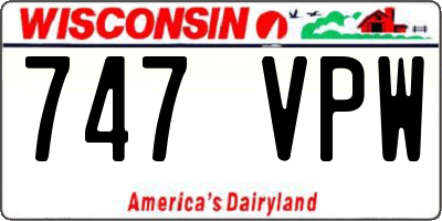 WI license plate 747VPW