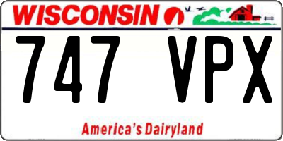 WI license plate 747VPX