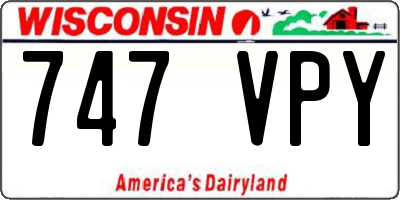 WI license plate 747VPY