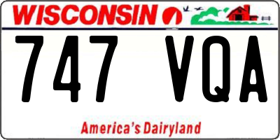 WI license plate 747VQA
