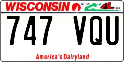 WI license plate 747VQU