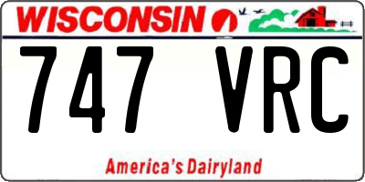WI license plate 747VRC