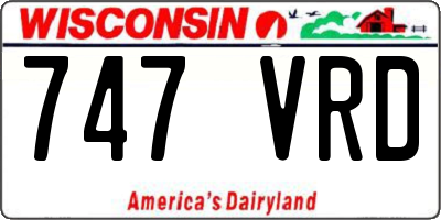 WI license plate 747VRD