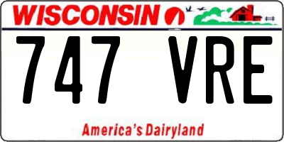 WI license plate 747VRE