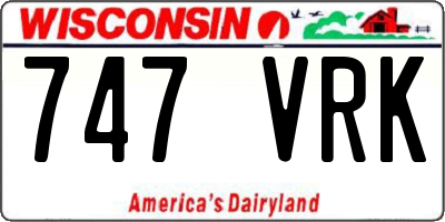 WI license plate 747VRK