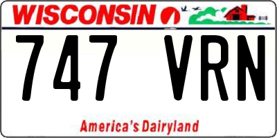 WI license plate 747VRN