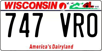WI license plate 747VRO