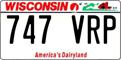 WI license plate 747VRP