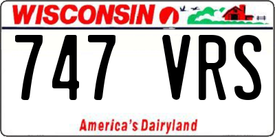 WI license plate 747VRS
