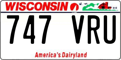 WI license plate 747VRU