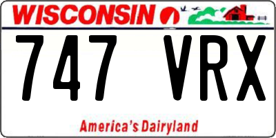 WI license plate 747VRX