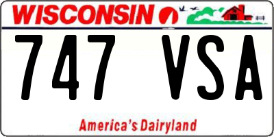 WI license plate 747VSA