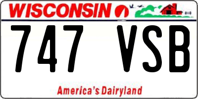 WI license plate 747VSB