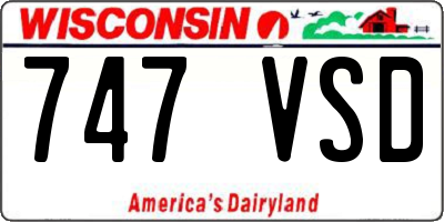 WI license plate 747VSD