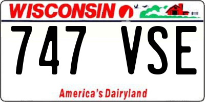 WI license plate 747VSE