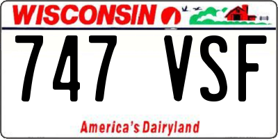 WI license plate 747VSF