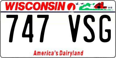WI license plate 747VSG