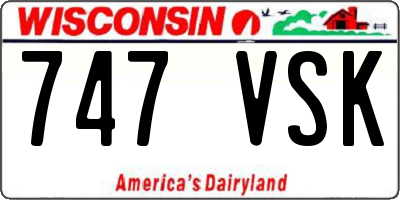 WI license plate 747VSK