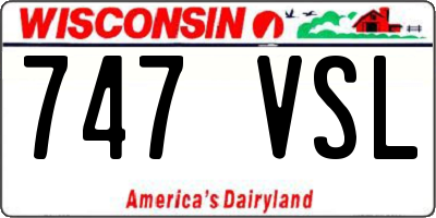 WI license plate 747VSL